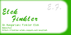 elek finkler business card